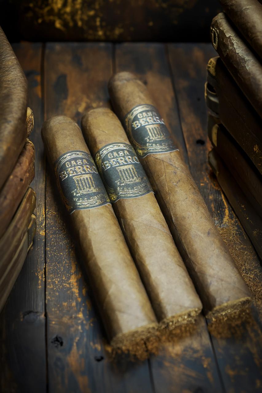 A box of Casa Berro Black cigars, photographed in soft side light.